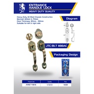 100% ORIGINAL JTC Entrance Handle Lock JTC 1188AC ANTIQUE COPPER Lock Set Tombol Pintu Depan TC1188A