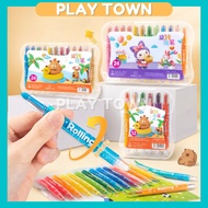 48Color Turntable Oil Pastel Crayon Washable Non-Toxic Toddlers Silky Crayon Capybara Krayon Lukis T