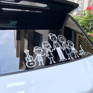 家庭成員反光貼紙 全家福 露營健身出遊 汽車貼紙 無痕透明底DIY