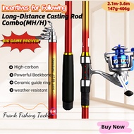 Pancing Set Lengkap GW Shanjiang Surf Rod Set 2.11M-3.60M | Fiberglass Body & Metal Reel Seat | 3000
