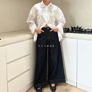 MONRUE Tyga Dark Indigo Wide Jeans