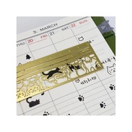 Cat-shaped Metal ruler - Japanese style, exquisitely engraved, used as bookmarks-Metal ruler