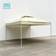 Gralara Replacement Gazebo Canopy Protection Double Tier Canopy Top Waterproof Gazebo Roof Cover for