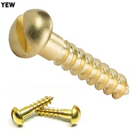 YEW Wood Screws Chipboard Slotted Drive  Tapping Solid Brass