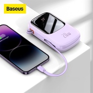 Baseus Power Bank 20000mAh PD Fast Charging Power Bank Built in Cables Portable Charger External Battery Pack For Phone