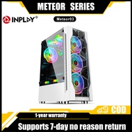 INPLAY PC Case Gaming Computer Case ATX Desktop Case With Tempered Glass METEOR 03 black/white
