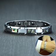 Magnetic Tungsten Bracelet Men Shell Hematite  Health Energy Chain Link  Bracelet for Arthritis Pain