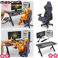 MARA Miniature Computer Deskt, Photo Props Black&white Dollhouse Esport Game Kit, Creative 1/12 Comp