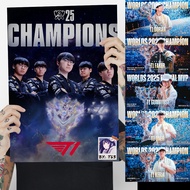 T1 Worlds Champions Postcard & A3 Poster Glossy Coated E-Sports LoL Keria Oner Faker Gumayusi Doran