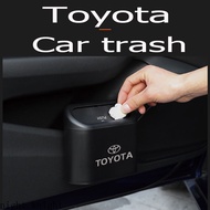 Car Trash Bin Hanging Vehicle Garbage Dust Case Storage Box Black Abs Square Pressing Type Trash Can Auto Interior Accessories For Toyota Camry Altis Vigo Fortuner CHR Vios Yaris Ativ Hilux REVO Avanza sienta hiace innova