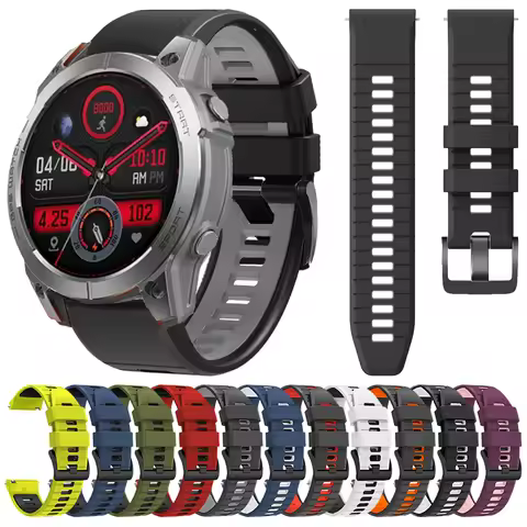 22mm Sport Strap for Zeblaze Vibe 7 Pro Silicone Band Stratos 3 2/Btalk 3 2 Lite/Beyond 2 3 Pro/Ares