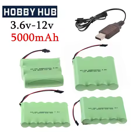 3.6V/4.8V/6V/7.2V/8.4V/9.6V/12v 5000mah NI-MH AA 3000mah Rechargeable Battery Pack For Remote Contro