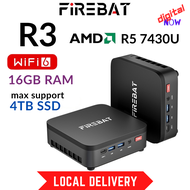 Firebat R3 AMD Ryzen 5 7430U Windows Mini PC 16GB DDR4 RAM 2TB NVME SSD Computer Desktop PC Gaming P
