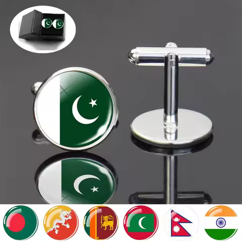 National Flag Cufflinks for Mens Luxury Fashion Shirt Cuff Links Bangladesh Sri Lanka Pakistan India