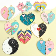 5 sets/10pcs BFF&Couples Series Enamel Charms, Friendship Couple Matching Pendants for DIY Fashion N