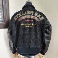 Leather Jacket Varsity Size L Schott Avirex Harley Davidson Simpson