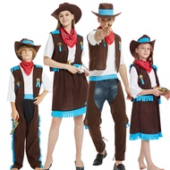 [Ready Stock] Halloween COS Masquerade Costume Children Cowboy Theme Dress Up Western Cowboy Cowboy 