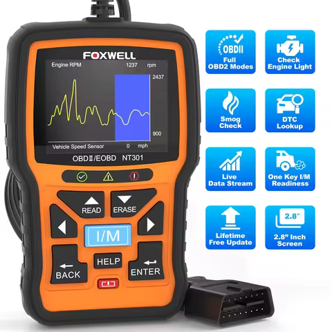 FOXWELL NT301 Automotive Scanner Full OBD EOBD Function Engine Fault Code Reader OBD2 Scanner Engine