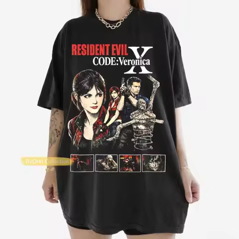 Vintage Resident Evil X Code Veronica T-Shirt Gift for Woman and Man Unisex Tee T-Shirt Clothing Gra