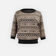 【MEDUSA】圖騰七分袖針織毛衣(F) | 女休閒上衣 女針織上衣