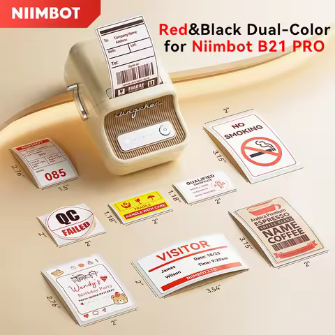 300 DPI Wireless Niimbot B21 Pro Label Maker Thermal Paper Printer with Red Black Dual Color Print L