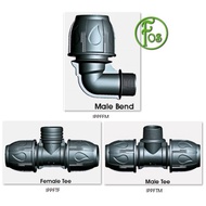 Poly Pipe Fitting 50mm Tee and Bend/Elbow