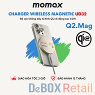 Qi2 MOMAX Q2 Magnetic Wireless Charger.Mag 15W, ultra-thin design, aluminum alloy structure and temp