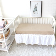 ผ้าฝ้ายเด็กมัสลินติดตั้งแผ่นเปลสีทึบแผ่นเตียงทารกแรกเกิดเปลแผ่นติดตั้งที่นอนปกเตียงเด็กผ้าลินิน