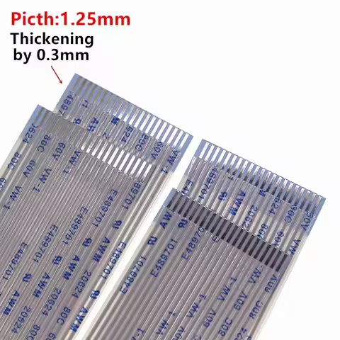 FPC FFC Flexible Flat Cable 1.25mm Pitch Thickening by 0.3mm AWM 20624 80C 60V VW-1 12/15/16/17/18/2