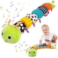 Baby Musical Toy - Baby Sensory Toys 0-6 Months Music Stuffed Animal Soft Plush Toys, Early Learning Toys with Rattles for Babies 0-3-6-12 Months, Newborn Boy Girl Shower Gift, Cat