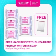 BMRS Niacinamide Whitening Soap 70g with Soap Mesh 10x Whitening Moisturizing