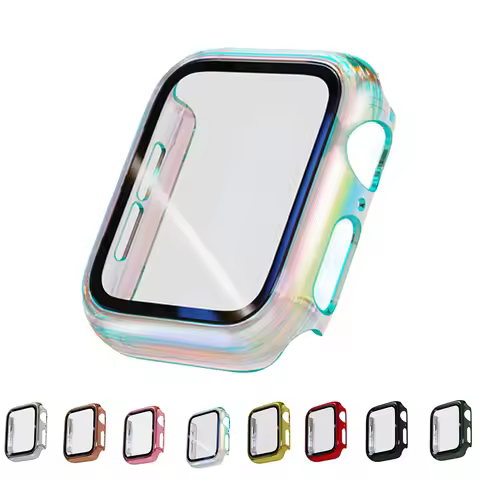 Screen Protector For Apple Watch Case 44mm 40mm 42mm HD Glass 38mm 41mm 45mm Plating Cover For apple