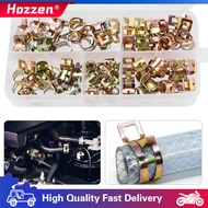Hozzen 75PCS Hose Clamp Motorcycle Automobile Fuel Pipe Spring Clip CPU Water Pipe Clamp 6/7/8/9/10mm Color Galvanized Elastic Hoop Set