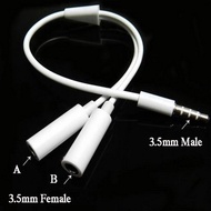3.5mm Audio Mic Splitter Y Cable Headphone Adapter 1 Male Jack To 2 Dual Female