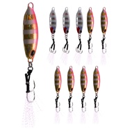 []-10Pcs/Set Metal Jig Spoon Lure Artificial Bait Shore Slow Jigging Bass Fishing Tackle Hard Bait 3