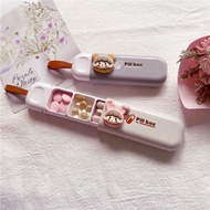 Portable Mini Cute Cartoon Pill Box Take It with You Packing One Week Travel Seven Days Sealed Medicine Storage Box