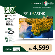[Free Installation] Toshiba 75" 4K UHD LED HDR10 Android TV / Smart TV / Television 75C350L