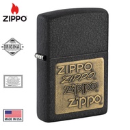 Zippo Black Crackle Gold Zippo Logo 362