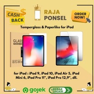 Tempered Glass / Paperlike for ipad 8, water ipad, mini ipad, ipad pro