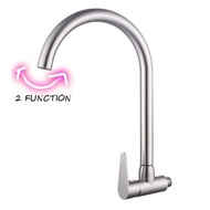 🎆DUAL FUNCTION🎆DUVENA - BIG BODY WALL SINK TAP C/W TWO JET SPRAY SUS 304 (25MM CATRIDGE)