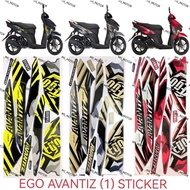 EGO AVANTIZ BODY COVER STICKER STRIPE COVER SET (1) BLUE BLACK GREY RED