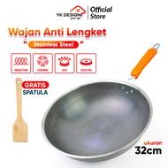 TKIS By YK DESIGN Wajan Goreng Stainless Stell Ukuran 32 CM Anti Lengket TK-828