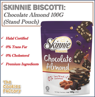 SKINNIE Biscotti: Chocolate Almond Biscotti 100G (Stand Pouch)