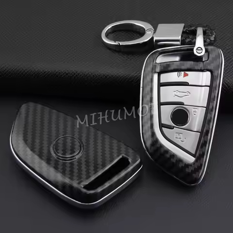Carbon Fiber Car Key Fob Cover Case Chain Shell For BMW 1 2 3 4 5 6 7 8 Series X1 X2 X3 X4 X5 X6 X7 