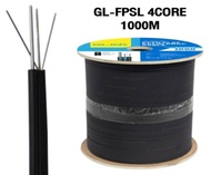 🚀สายไฟเบอร์ออฟติก 4 คอร์ มีสลิง  GLINK GL-FPSL 4CORE 1000M ( Drop wire Fiber Optic 4 Core ) Roll ไม้💜