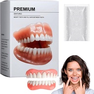 HZA Premium Custom Dentures, Smileasego Dentures False Teeth Set Heat Moldable for Instant Smile, Re