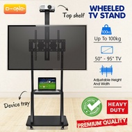 HEAVY DUTY Portable Mobile TV Cart TV Stand Trolley 50"-95" inch Floor Standing for Large TV Support