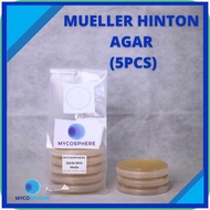 Mueller-Hinton%d_Agar:M_Sterile:V_Media:x_MHA;H`Petri;Rl`Dish;FI`-;II`5pc Standard Mueller Hinton A