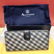 Aquascutum London 長銀包 中性 男裝 女裝 經典 格紋 淺啡 藍 黑  Iconic Classic Check Long Wallet Beige Blue Brown Black