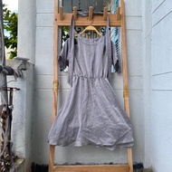 2hand gray dress, waist 56 to 76cm, length 89cm, code 292